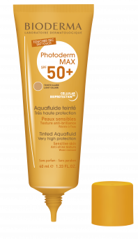 Bioderma Photoderm MAX Aquafluide SPF 50+ Dry touch mat finish sunscreen Light tint