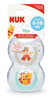 Nuk Disney Winnie the Pooh Trendline Silicone Soother 6-18M, 2's