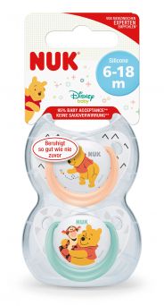 Nuk Disney Winnie the Pooh Trendline Silicone Soother 6-18M, 2's