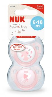 Nuk Trendline Baby Rose Soother, 6-18M - 2's