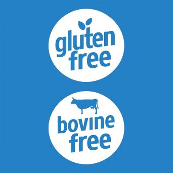 Joint support supplement bottle showing gluten-free and dairy-free claims