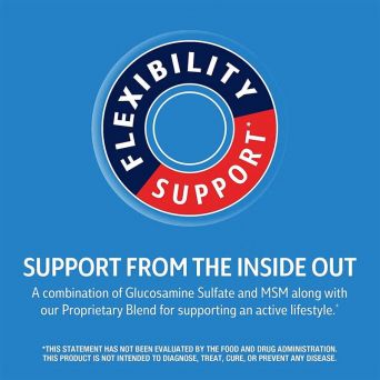 Glucosamine and MSM supplement tablets for joint flexibility and mobility