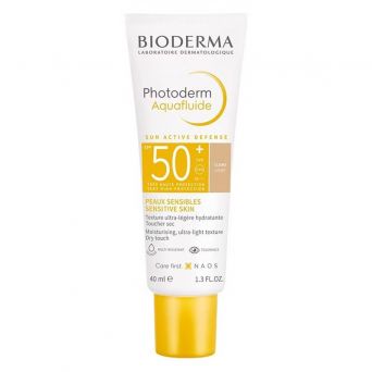 Bioderma Photoderm Aquafluid SPF 50+ Light Tinted Dry Touch sunscreen front view