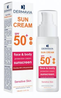 Dermavia Sun Cream Spf 50+ Face And Body Sensitive Skin 100 ml