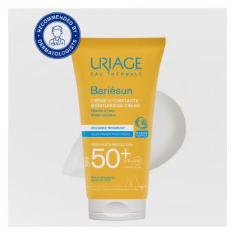 Front view of Uriage Bariesun Very High Protection SPF50+ Moisturizing Cream 50ml tube for sensitive skin