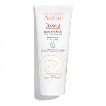 Front view of Avène Trixera Emollient Balm 200ml jar – rich nourishing balm for extremely dry, sensitive skin
