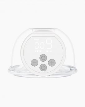 Momcozy S12 Pro smart LED motor display with touch controls for Stimulation, Expression, and Mixed modes.