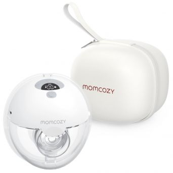 Momcozy M5 all-in-one wearable breast pump with a stylish hardshell carrying case at CHS Pharmacy UAE.