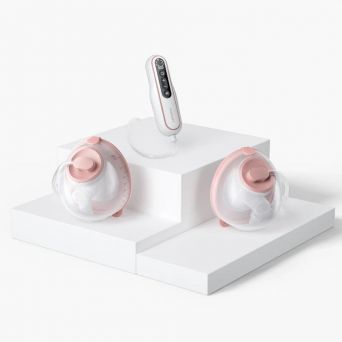 Momcozy V2 Pro complete double breast pump set featuring a 0.13kg hospital-grade pocket motor and 288mmHg suction power at CHS Pharmacy UAE.