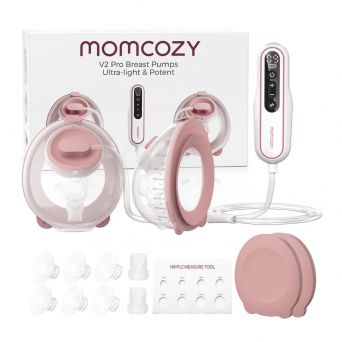Alt Text for Image 2 (V2 Pro Full Kit)
Complete Momcozy V2 Pro breast pump kit with 288mmHg hospital-grade motor, DoubleFit flange inserts, and nipple measuring tool at CHS Pharmacy UAE.