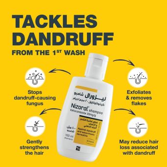 Nizoral tackles dandruff from the first wash, exfoliating flakes and soothing the scalp