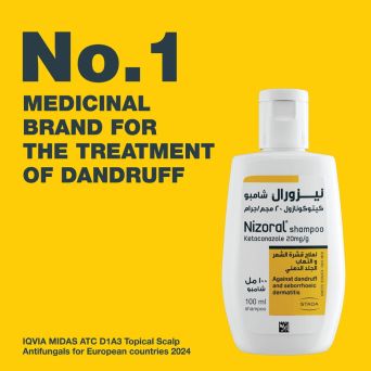 Nizoral, No.1 medicinal anti-dandruff brand, 2% ketoconazole for dandruff treatment