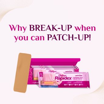 Product infographic showing why Break-Up when you can Patch-Up slogan and patch image