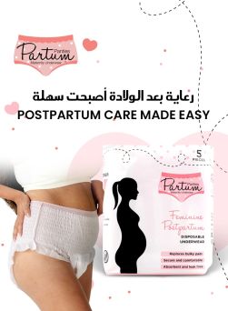 Partum Panties Feminine Postpartum Disposable Underwear Medium 5's