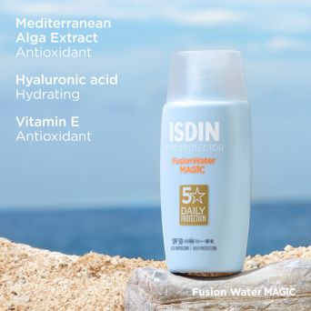 Magic SPF 50 with Mediterranean Alga Extract, Hyaluronic Acid and Vitamin E antioxidants by the sea