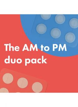 Graphic showing the mighty patch variety pack with both original and invisible patches for a complete day and night acne patch UAE routine.