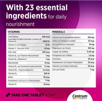 Centrum Women Tablet 30's 25% Off