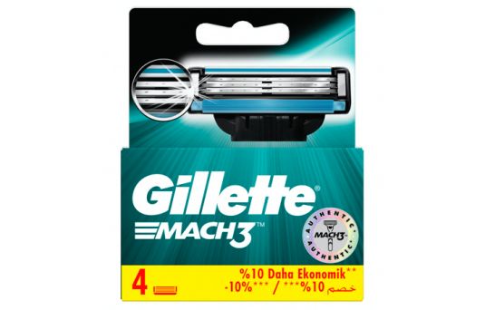 Gillette Mach3 Razor Blades, 4's