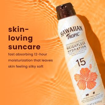 Hawaiian Tropic Silk Hydration Weightless Clear Spray Sunscreen SPF 15 170g