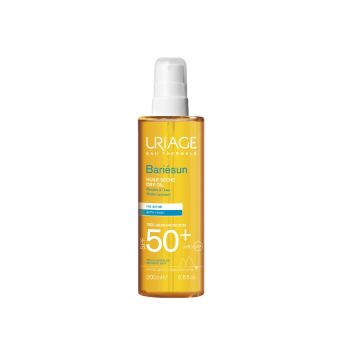 Uriage Bariesun Dry Oil SPF50+ 200ml dry oil sunscreen spray with satin finish for face and body