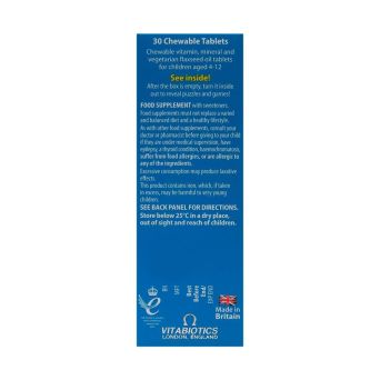 Wellkid Immune Chewable food supplement directions, one tablet daily for children aged 4 to 12