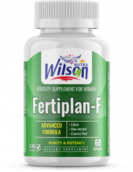 Wilson Fertiplan-F Fertility Supplement for Women 60 Capsules – Front Bottle View