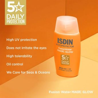Magic Glow SPF 50 facial sunscreen with oil control and high tolerability, reef-conscious formula
