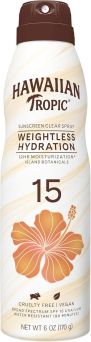 Hawaiian Tropic Silk Hydration Weightless Clear Spray Sunscreen SPF 15 170g