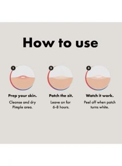 3 easy steps showing how to use the hero mighty patch invisible 24's, the top-rated daytime acne patch UAE.