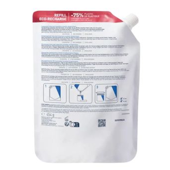 CeraVe cream refill pouch showing how to refill your jar in three simple steps