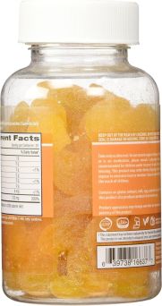 The Gummies Co Vitamin C supplement facts, 120mg vitamin C per 2-gummy serving, Halal and cGMP certified, pectin based