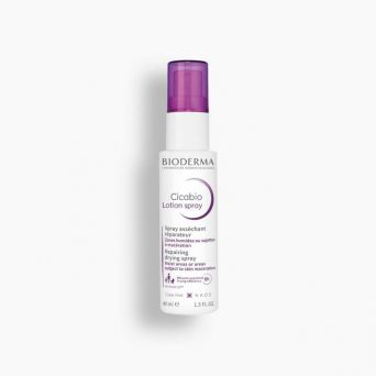Front view of Bioderma Cicabio Lotion Spray 40 ml – weakened, irritated skin care spray bottle