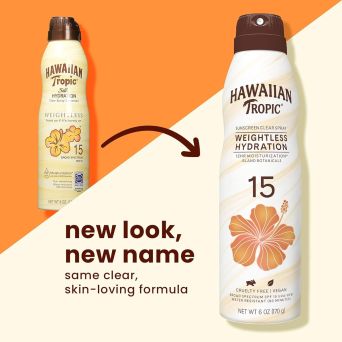 Hawaiian Tropic Silk Hydration Weightless Clear Spray Sunscreen SPF 15 170g