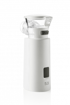 Yuwell Mesh Nebulizer J02.M103.A showing rear view, USB power port, and clean white design — portable nebulizer for respiratory therapy in UAE.