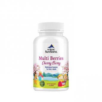 Nordic Sunshine Multi Berries Cherry Berry Multivitamin For Kids & Adults Gummies 60's