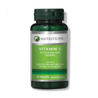 Nutritionl Vitamin C 1000mg with Rose Hips 60 Tablets bottle front view