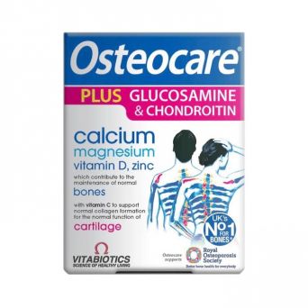 Front view of Vitabiotics Osteocare Plus Glucosamine & Chondroitin Tablets pack 60’s
