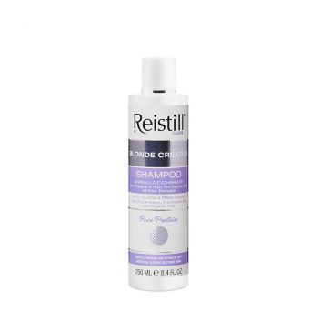 Reistill Blonde Creator anti-yellow purple shampoo with rice protein for natural and dyed blonde hair, 250 ml bottle