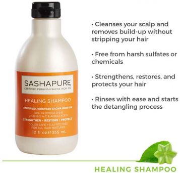 Sashapure Healing Shampoo 12 Oz (355ml)