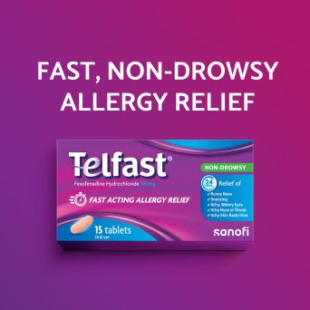 Telfast 180mg Anti-Allergy Tablets for Quick Allergy Relief 15's