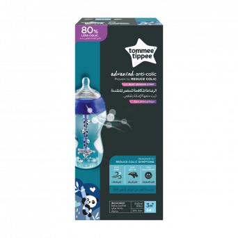 Tommee Tippee Advanced Anti-Colic Feeding Bottle, 340ml x1 - Boy