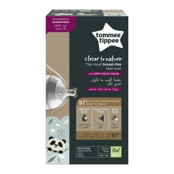 Tommee Tippee Closer to Nature Feeding Bottle, 260ml x 1 -Girl