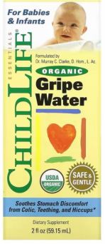 ChildLife Organic Gripe Water 59ml box for babies and infants, USDA organic, alcohol free