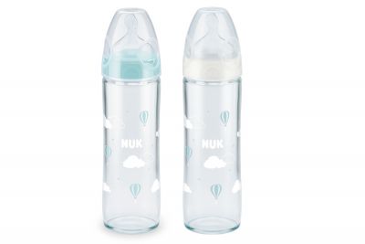 Nuk New Classic Glass Baby Bottle 240 ml with Teat