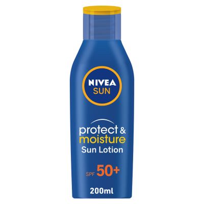 Nivea Sun Protect & Moisture Sun Lotion, UVA & UVB Protection, SPF50+, 200ml