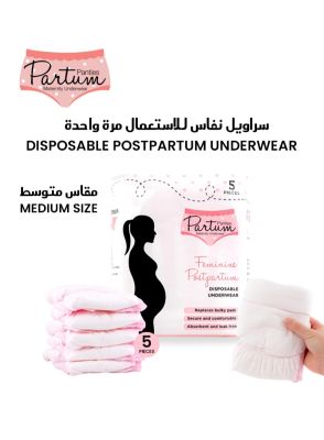 Partum Panties Feminine Postpartum Disposable Underwear Medium 5's
