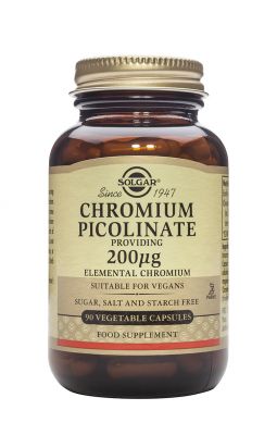 Solgar Chromium Picolinate 200 mcg Vegetable Capsules - Pack of 90
