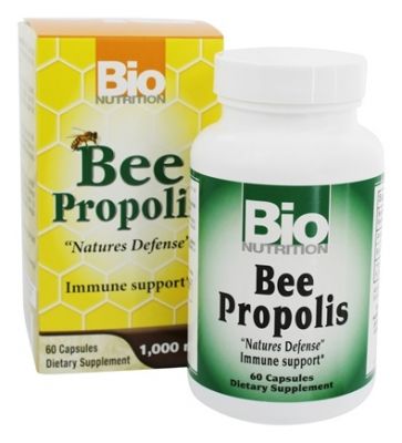 Bio Nutrition Bee Propolis, Natural Defense Immune Support Supplement Capsules 1000mg, 60's