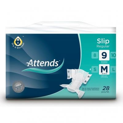 Attends Slip Regular 9 Medium (Pack of 28)