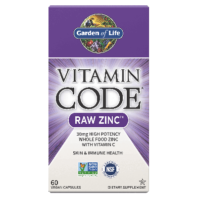 Garden of Life Vitamin Code Raw Zinc, 30Mg 60 Capsules